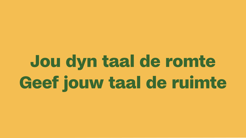 Geef jouw taal de ruimte